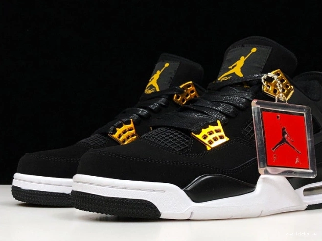 Chep Onekick Metallic Royalty 308497-032 Jordan 4 Air Black Gold-White 0729